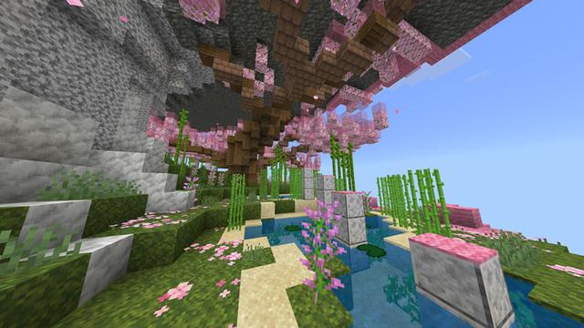 Screenshot of the Minecraft Bedrock Marketplace product Spiral Parkour created by Waypoint Studios.