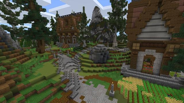 Screenshot of the Minecraft Bedrock Marketplace product Survival Midhearth Village created by Waypoint Studios.