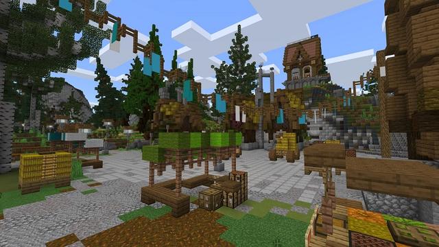 Screenshot of the Minecraft Bedrock Marketplace product Survival Midhearth Village created by Waypoint Studios.