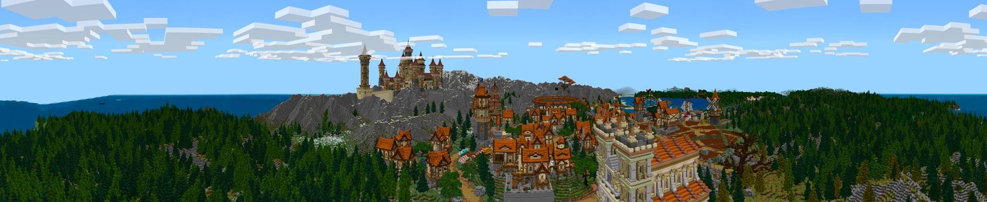 Panorama of the Minecraft Bedrock Marketplace product The Valley Kingdom created by Waypoint Studios.