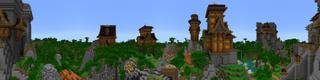 Panorama of the Minecraft Bedrock Marketplace product Town of Pumpkin created by Waypoint Studios.