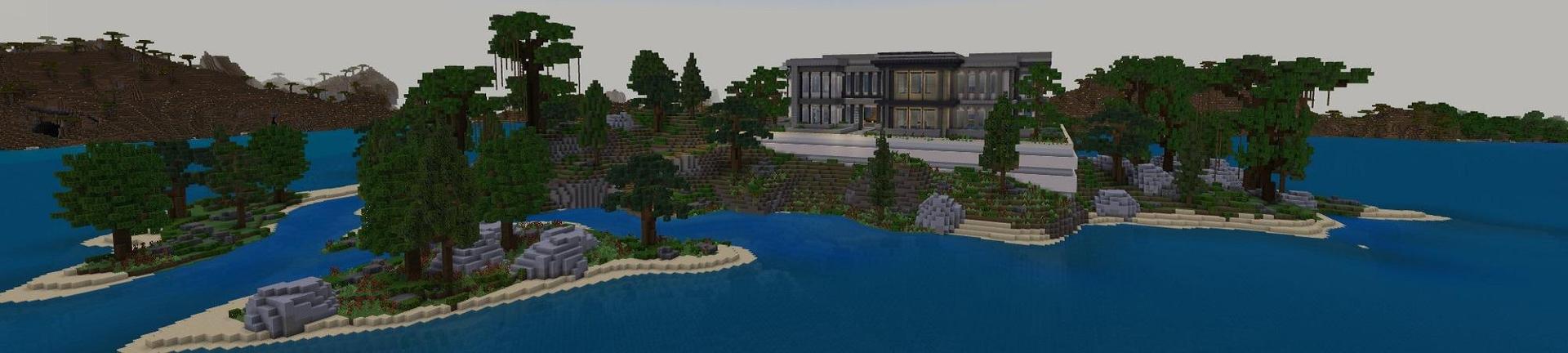 Panorama of the Minecraft Bedrock Marketplace product Trillionaire Mansion created by Waypoint Studios.