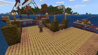 Screenshot of the Minecraft Bedrock Marketplace product Tropical Fisher Town created by Waypoint Studios.