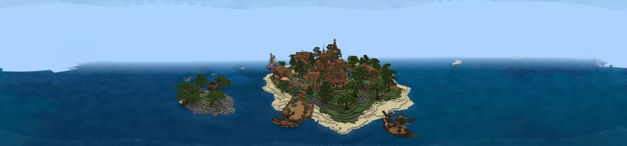 Panorama of the Minecraft Bedrock Marketplace product Tropical Island created by Waypoint Studios.