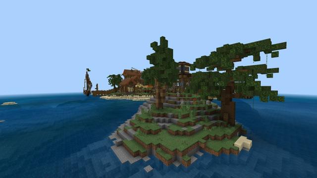 Screenshot of the Minecraft Bedrock Marketplace product Tropical Island created by Waypoint Studios.