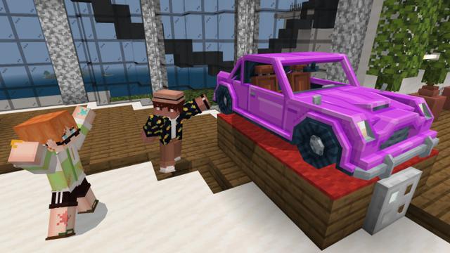 Screenshot of the Minecraft Bedrock Marketplace product Vehicles+ created by Waypoint Studios.