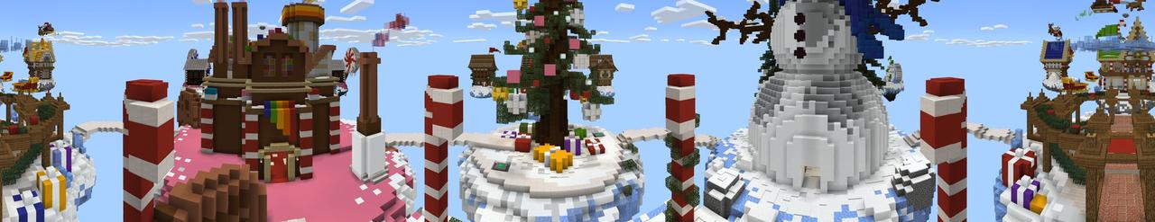 Panorama of the Minecraft Bedrock Marketplace product Winter Bed Wars created by Waypoint Studios.
