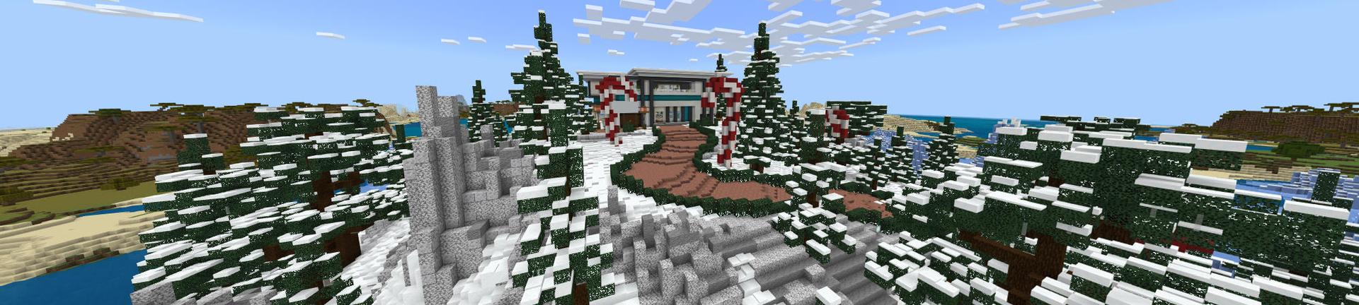 Panorama of the Minecraft Bedrock Marketplace product Winter Millionaire Mansion created by Waypoint Studios.