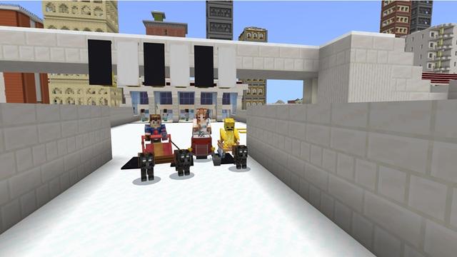 Screenshot of the Minecraft Bedrock Marketplace product Winter Race created by Waypoint Studios.