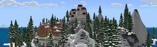 Panorama of the Minecraft Bedrock Marketplace product Winter Village created by Waypoint Studios.