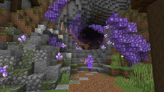 Screenshot of the Minecraft Bedrock Marketplace product Amethyst Expansion created by WildPhire.