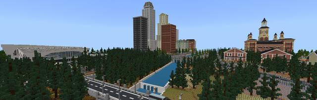 Panorama of the Minecraft Bedrock Marketplace product Bus City created by Withercore.