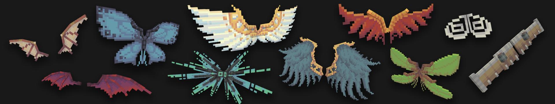 Panorama of the Minecraft Bedrock Marketplace product Custom Elytra created by Withercore.