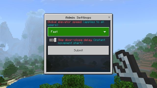 Screenshot of the Minecraft Bedrock Marketplace product Elevators Add-On created by Withercore.