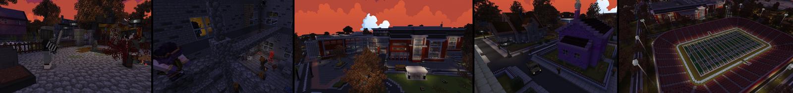 Panorama of the Minecraft Bedrock Marketplace product Halloween School created by Withercore.