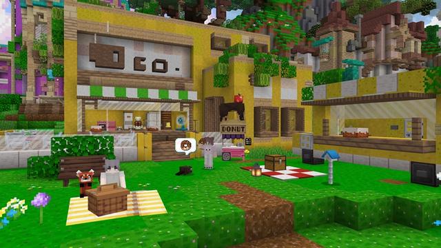 Screenshot of the Minecraft Bedrock Marketplace product Happy Town created by Withercore.