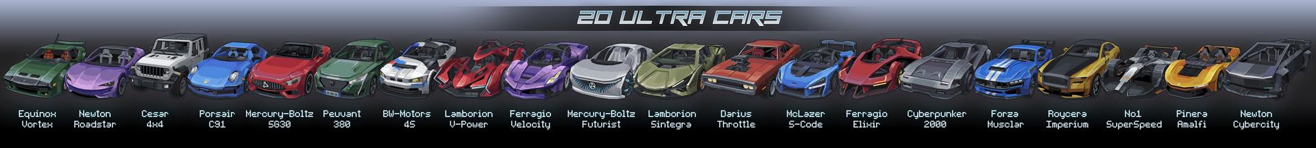 Panorama of the Minecraft Bedrock Marketplace product Ultra Cars Add-On created by Withercore.