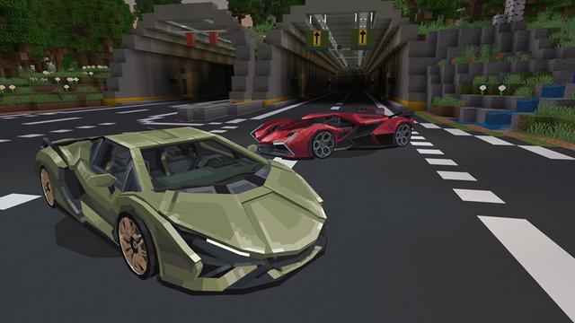 Screenshot of the Minecraft Bedrock Marketplace product Ultra Cars Add-On created by Withercore.