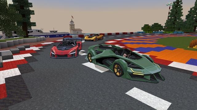 Screenshot of the Minecraft Bedrock Marketplace product Ultra Cars Add-On created by Withercore.