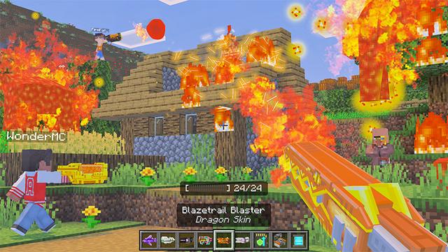 Screenshot of the Minecraft Bedrock Marketplace product Advanced Blasters Add-On created by Wonder.