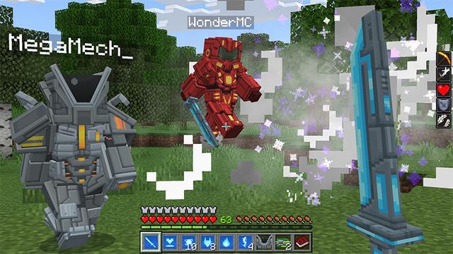 Screenshot of the Minecraft Bedrock Marketplace product Advanced Power Suits Add-On created by Wonder.