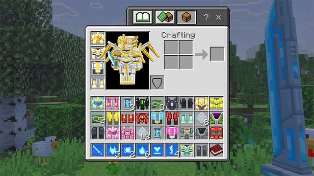 Screenshot of the Minecraft Bedrock Marketplace product Advanced Power Suits Add-On created by Wonder.