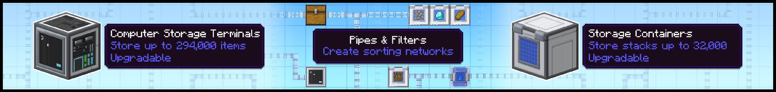 Panorama of the Minecraft Bedrock Marketplace product Advanced Sorting & Storage Add-On created by Wonder.