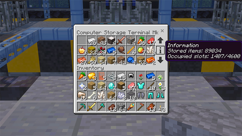 Screenshot of the Minecraft Bedrock Marketplace product Mod « Advanced Sorting & Storage » Add-On created by Wonder.