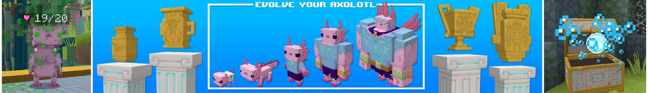 Panorama of the Minecraft Bedrock Marketplace product Axolotl Evolve created by Wonder.