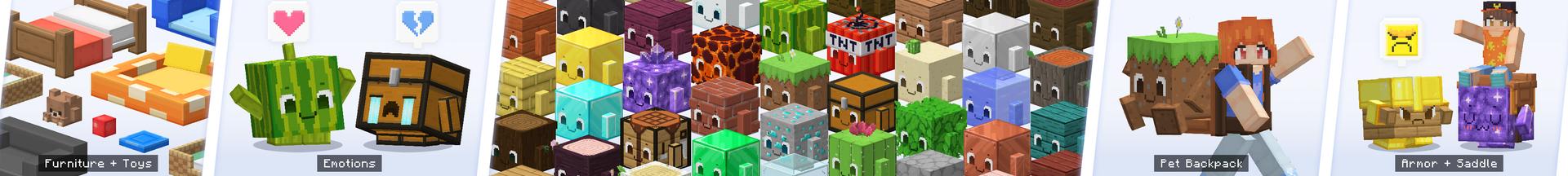 Panorama of the Minecraft Bedrock Marketplace product Block Pets created by Wonder.