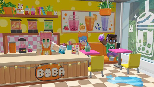 Screenshot of the Minecraft Bedrock Marketplace product Boba Tea Town created by Wonder.