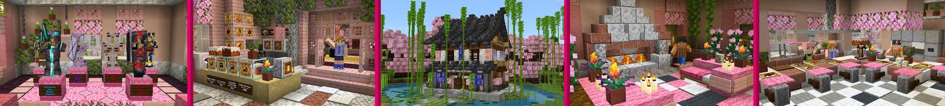Panorama of the Minecraft Bedrock Marketplace product Cherry Blossom House created by Wonder.