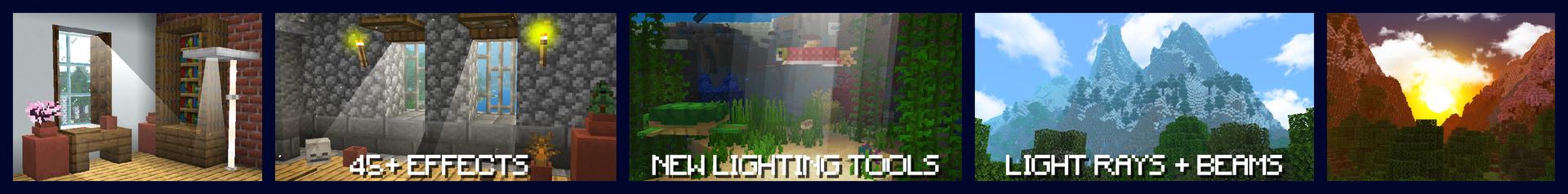 Panorama of the Minecraft Bedrock Marketplace product Custom Lighting created by Wonder.