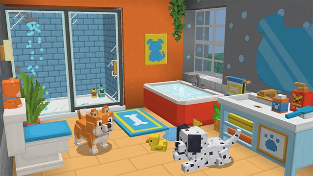 Screenshot of the Minecraft Bedrock Marketplace product Dog Furniture created by Wonder.
