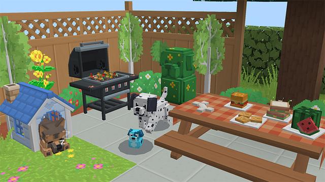 Screenshot of the Minecraft Bedrock Marketplace product Dog Furniture created by Wonder.