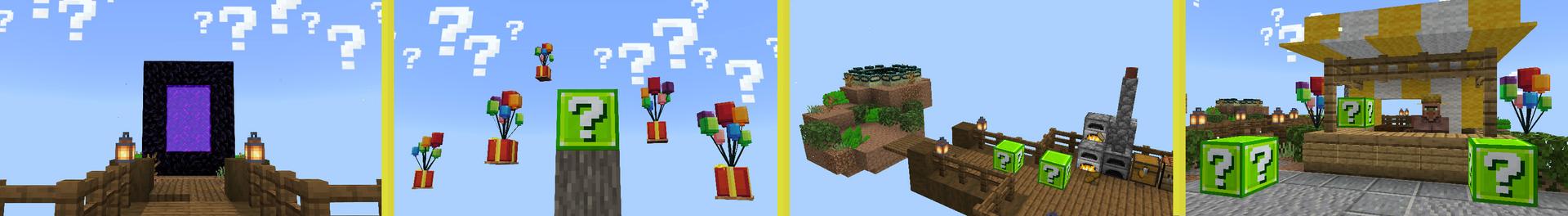 Panorama of the Minecraft Bedrock Marketplace product Emerald Lucky Block One Block created by Wonder.