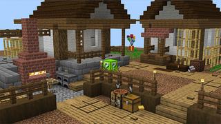 Screenshot of the Minecraft Bedrock Marketplace product Emerald Lucky Block One Block created by Wonder.