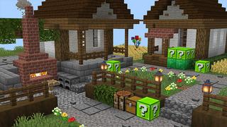Screenshot of the Minecraft Bedrock Marketplace product Emerald Lucky Block One Block created by Wonder.