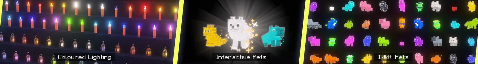 Panorama of the Minecraft Bedrock Marketplace product Glow Pets created by Wonder.