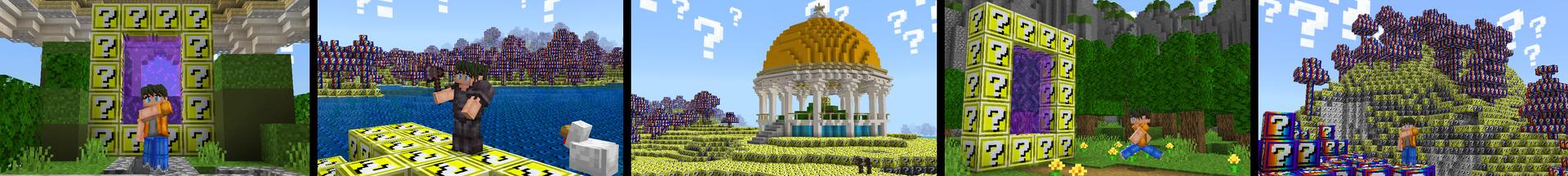 Panorama of the Minecraft Bedrock Marketplace product Lucky Block Dimension created by Wonder.