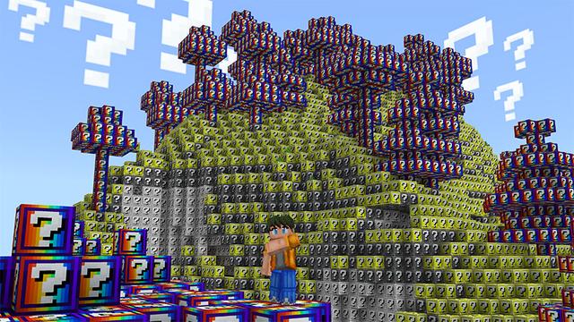 Screenshot of the Minecraft Bedrock Marketplace product Lucky Block Dimension created by Wonder.