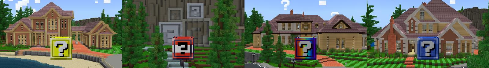 Panorama of the Minecraft Bedrock Marketplace product Lucky Block Expansion created by Wonder.
