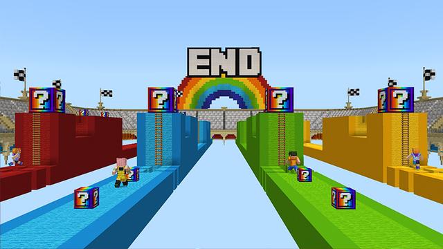 Screenshot of the Minecraft Bedrock Marketplace product Lucky Block Race created by Wonder.
