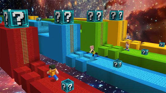 Screenshot of the Minecraft Bedrock Marketplace product Lucky Block Race created by Wonder.