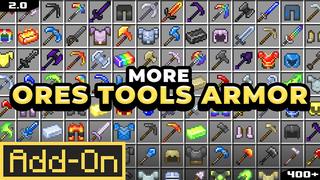 Thumbnail of the Minecraft Bedrock Marketplace product More Ores Tools Armor Add-On created by Wonder.