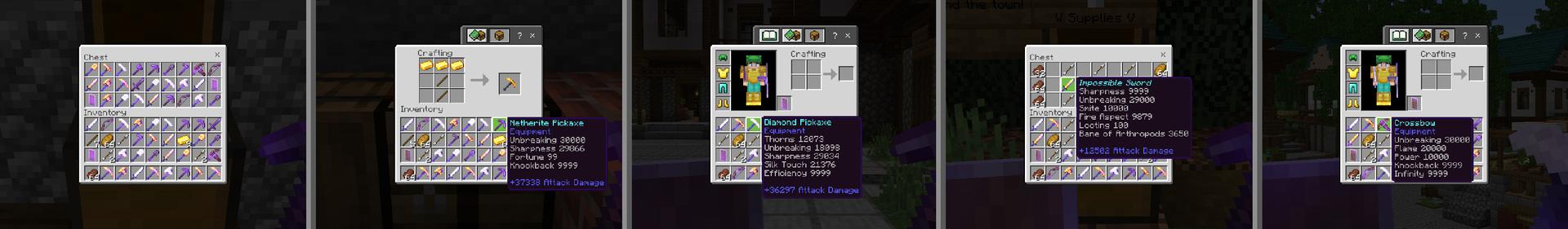 Panorama of the Minecraft Bedrock Marketplace product Overpowered Tools created by Wonder.