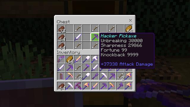Screenshot of the Minecraft Bedrock Marketplace product Overpowered Tools created by Wonder.
