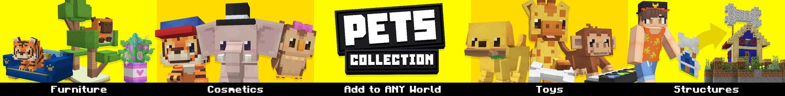 Panorama of the Minecraft Bedrock Marketplace product Pets Collection Add-On created by Wonder.
