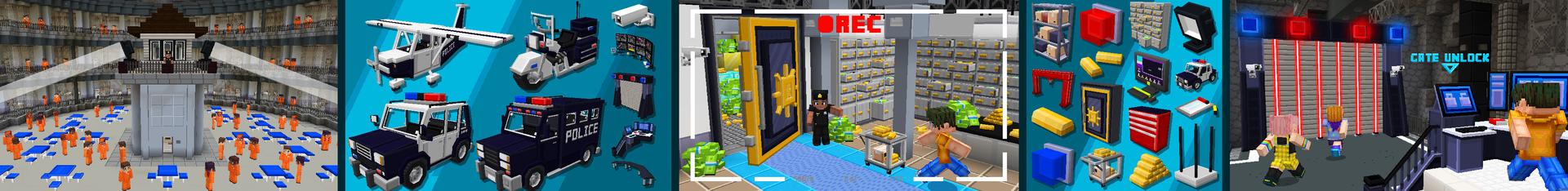 Panorama of the Minecraft Bedrock Marketplace product Police Underground Bunker created by Wonder.