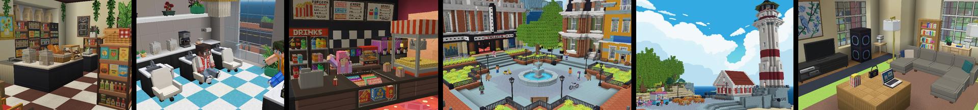 Panorama of the Minecraft Bedrock Marketplace product Sea Side Town created by Wonder.